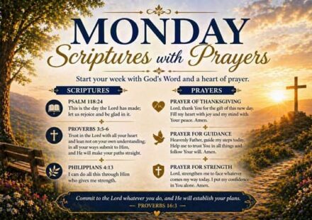 Monday Scriptures with Prayers